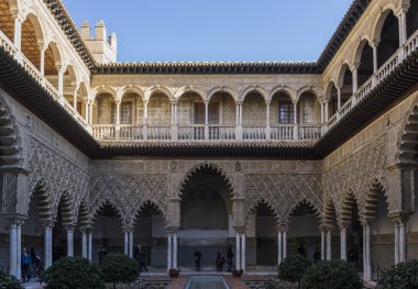 Gerçek Alcazar Seville bakireler veranda