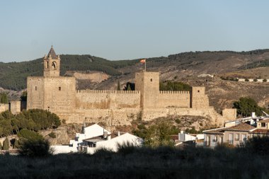 Antequera şehir Malaga il eski Arap Kalesi görünümünü