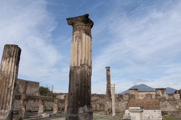 Visão Das Antigas Ruínas Cidade Romana Pompeia Itália — Fotografia de Stock