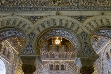 Seville, Andalucia, büyükelçiler salonu gerçek Alczar