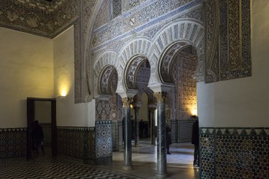 Seville, Andalucia, büyükelçiler salonu gerçek Alczar