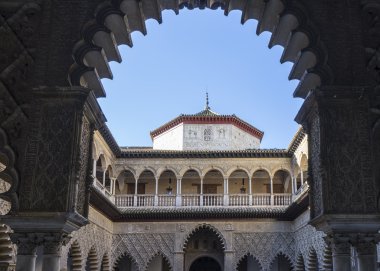 Gerçek Alcazar Seville bakireler veranda