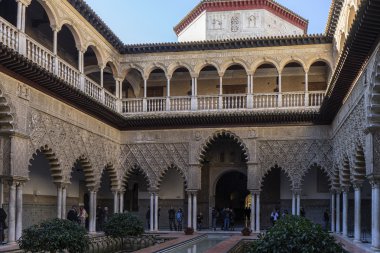 Gerçek Alcazar Seville bakireler veranda