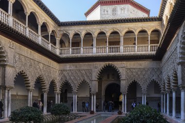 Patio of the maidens of the Real Alcazar of Seville clipart