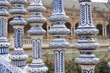 Plaza de İspanya'nın Seville ayrıntılarını seramik