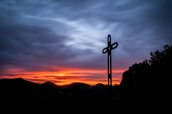 Puesta Sol Montaña Juanar Cruzada Entre Marbella Ojen —  Fotos de Stock