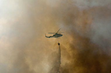Ormanda bir yangın Şoklama hava