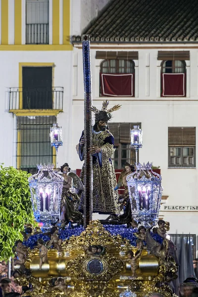 A csend, húsvéti Sevilla testvériség — Stock Fotó