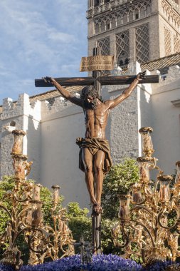 Tatlı İsa Çarmıhta, kutsal hafta Seville, kardeşlik Javieres