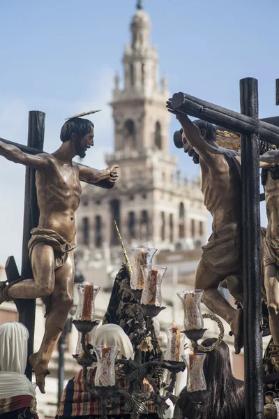 Heilige Week in Sevilla, broederschap van carreteria — Stockfoto