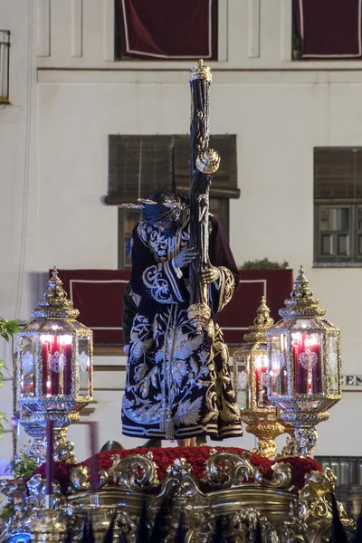 Jezus met het Kruis, de Heilige Week in Sevilla, broederschap van San Roque — Stockfoto