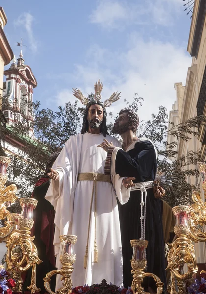 Hermandad del beso de Judas, Semana Santa de Sevilla, España — Foto de Stock