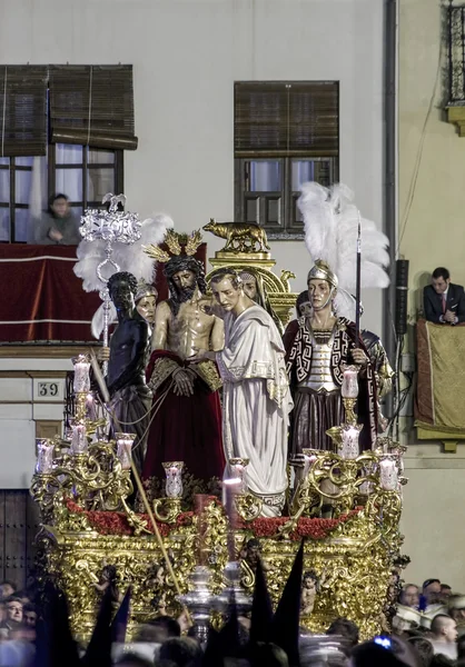 Jesus inför Pilatus, heliga veckan i Sevilla, Brotherhood of San Benito — Stockfoto