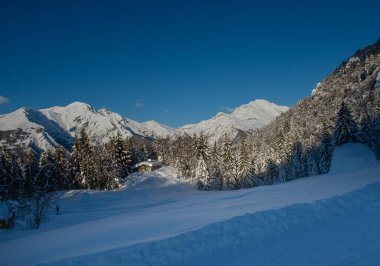 Şiddetli bir kar yağışı sonrası kulübe
