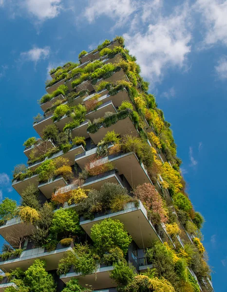 Milano Aprile 2019 Case Con Giardino Sulla Terrazza — Foto Stock