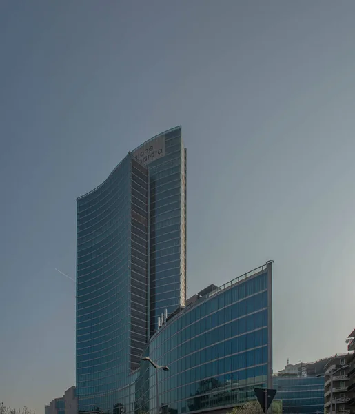 Milano Italien Marts 2021 Etagers Højt Glas Skyskraber Sæde Administrationen - Stock-foto