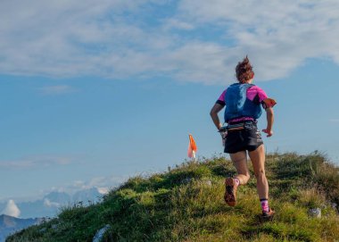 Zorzone Bergamo İtalya 5 Eylül 2021 Lombardy dağlarında koşu yarışı