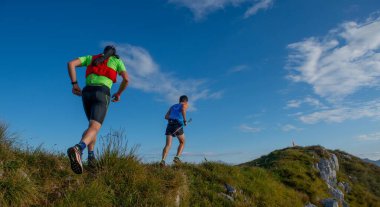 Zorzone Bergamo İtalya 5 Eylül 2021 Lombardy dağlarında koşu yarışı