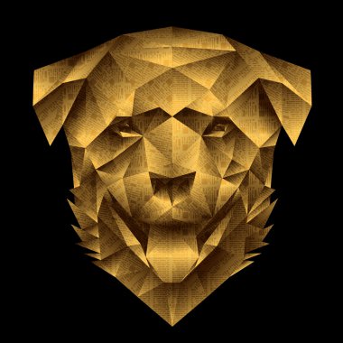 Vektör düşük Poli rottweiler