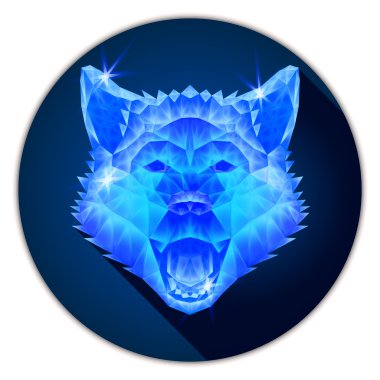 Vektör düşük Poli husky