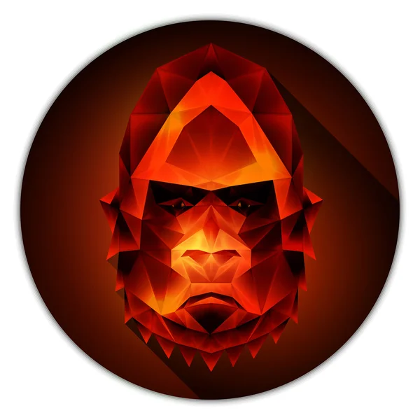 Vecteur low poly gorilla singe — Image vectorielle