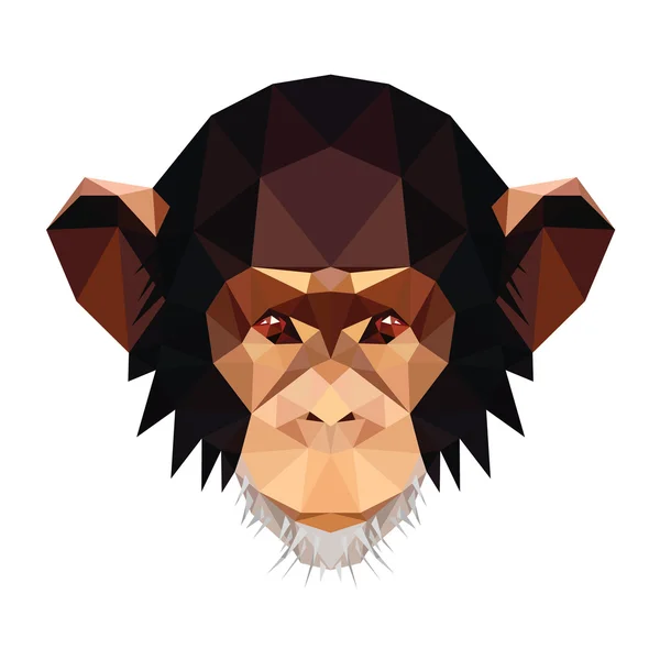 Ilustração de vetor poli baixo de chimpanzé — Vetor de Stock