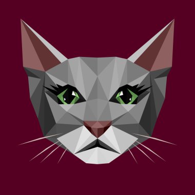 Vektör düşük Poli kedi