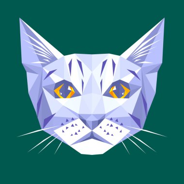 Vektör düşük Poli kedi