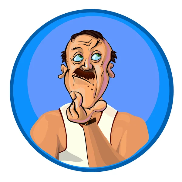 Vector image of thoughtful sport trainer — 图库矢量图片