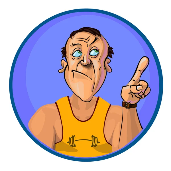 Vector image of a trainer holding his index finger up — 图库矢量图片