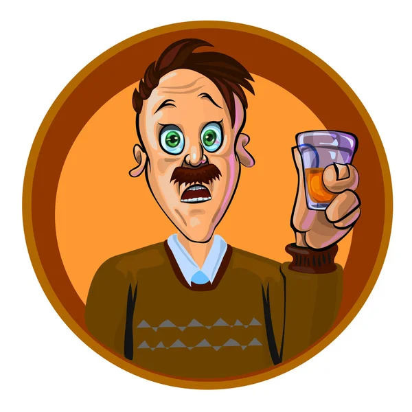 Vector image of a man with a glass — Wektor stockowy