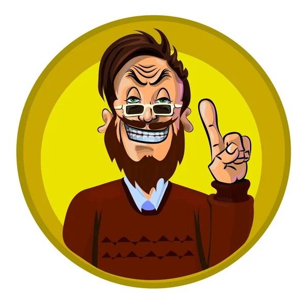 Vector image of hipster — Stok Vektör