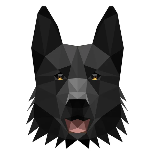 Vecteur faible chien de berger poly — Image vectorielle