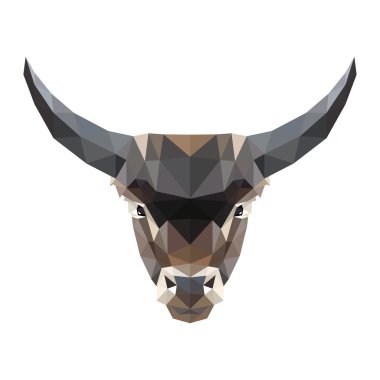 Bir boğa düşük Poli vektör çizim
