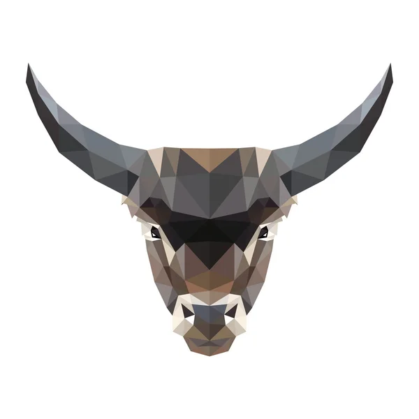 Ilustración de un toro bajo vector poli — Vector de stock