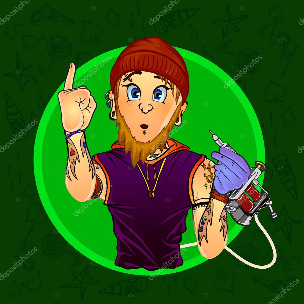 Comic cartoon tattoo master Stock Vector Image by © #98382740 Comic cartoon tattoo master Stock Vector Image by © #98382740