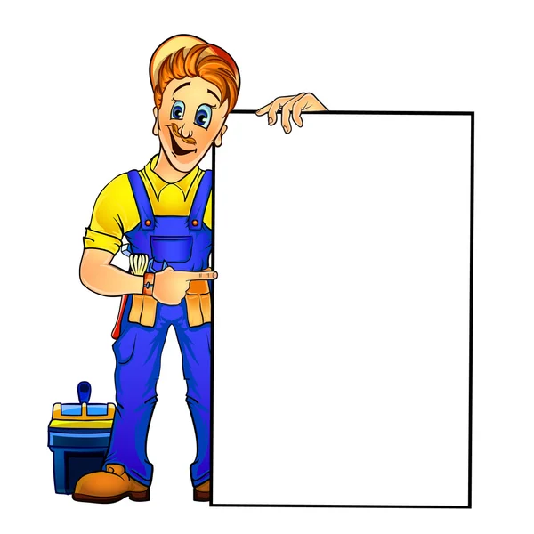 Vector image of a workman — Stock Vector