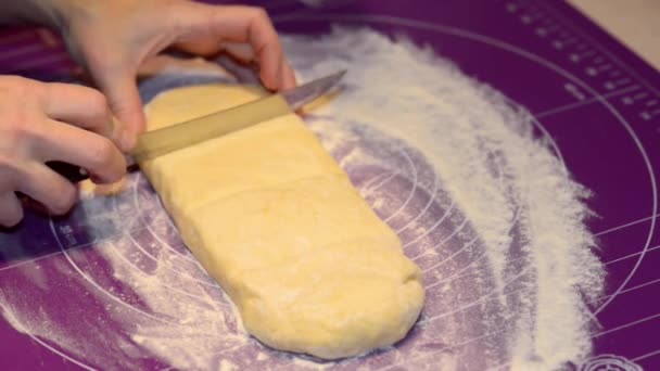 Preparación de strudel de manzana de masa — Vídeos de Stock