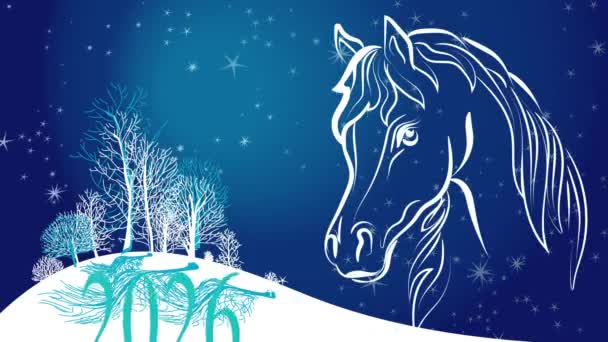 Video Card Congratulation Symbol 2026 Eastern Calendar Horse — Stock Video