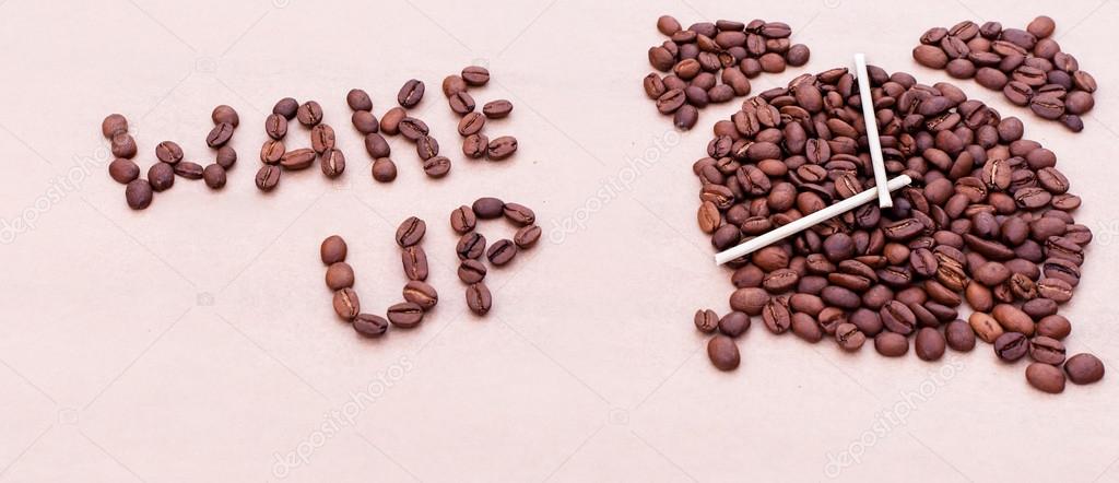 Wake up! Alarm clock made of coffee beans