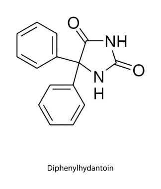 Difenilhydantoin 'in kimyasal yapısı