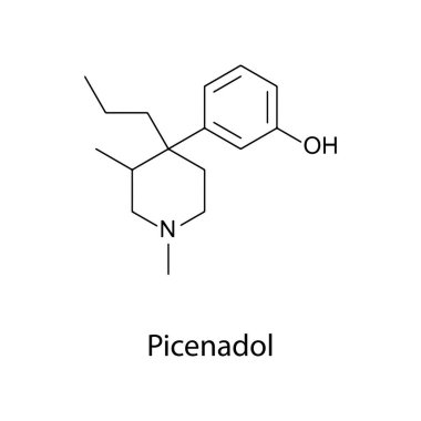 Picenadol 'un kimyasal yapısı, çizimler