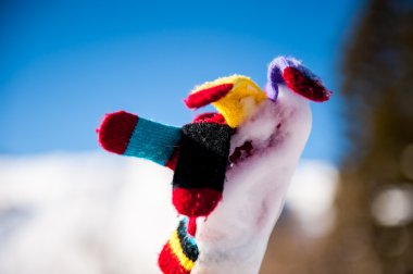 Renkli, dondurulmuş el ısı