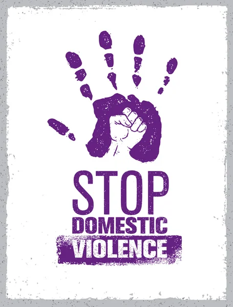 Parar o carimbo de violência doméstica. — Vetor de Stock