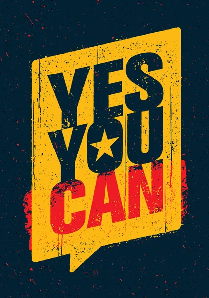 Yes You Can. Strong Motivation Slogan. — Stockvector