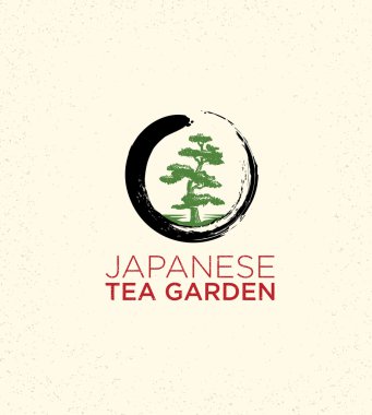 Japon çay bahçesi işareti kavramı. 