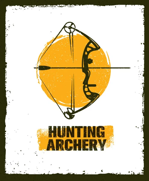 Hunting Archery Outdoor Activity Sign concept. — Stock Vector