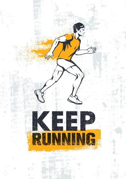 Keep Running. Active Sport Motivation — Stock Vector