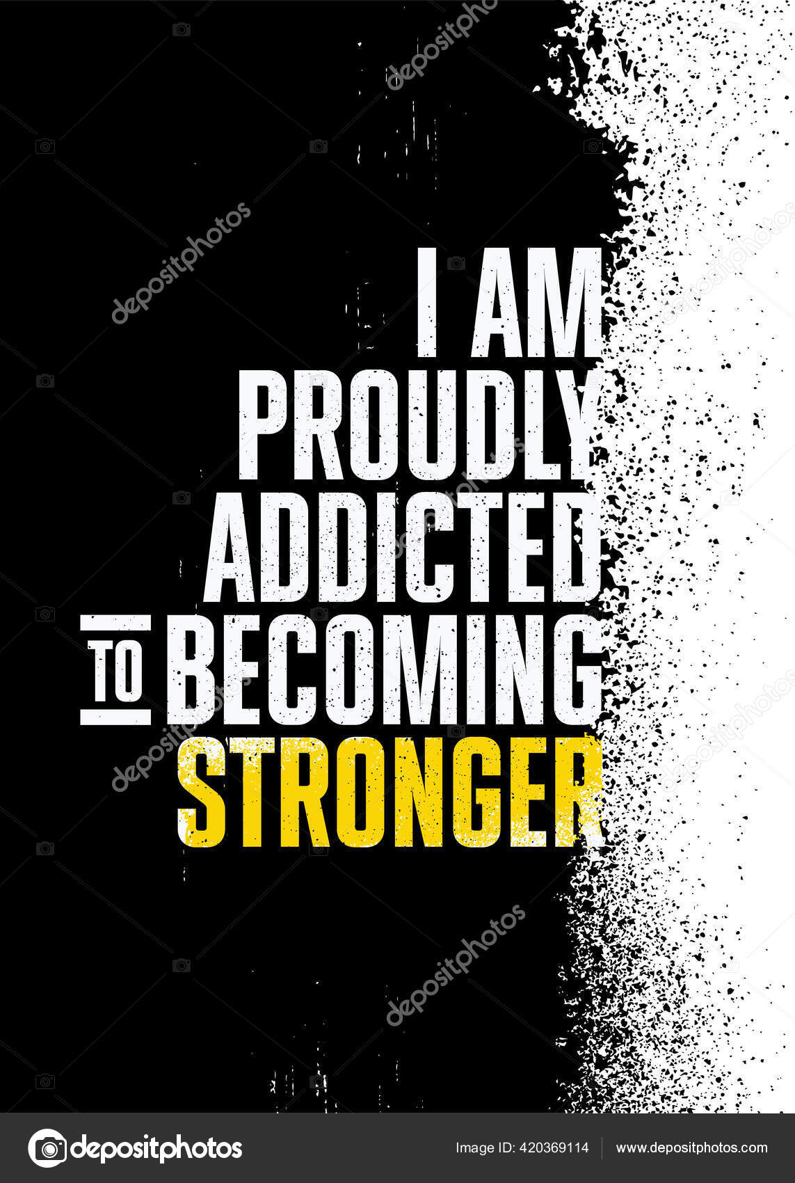 Jeg er stolt av å bli sterkere enn deg. Inspirerende Sport Workout  Typography Sitat Banner på teksturert bakgrunn. Gym Motivasjon Trykk  stockvektor © wow.subtropica #420369114, image size:1143x1700