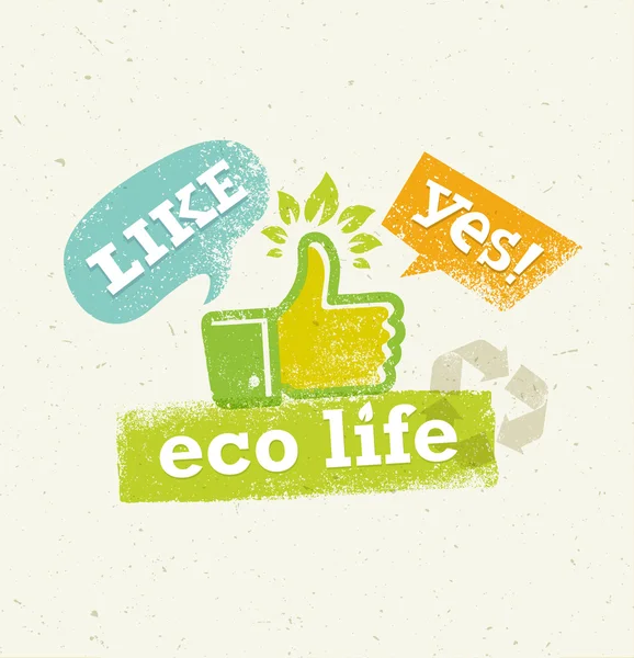 Eco Life αντίχειρα επάνω — Διανυσματικό Αρχείο